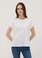 OVS White Pure Cotton Short-Sleeve T-Shirt, Regular Fit