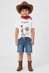 OVS White Pure Cotton Toy Story Print T-Shirt For Boys