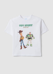 OVS White Pure Cotton Toy Story Print T-Shirt For Boys