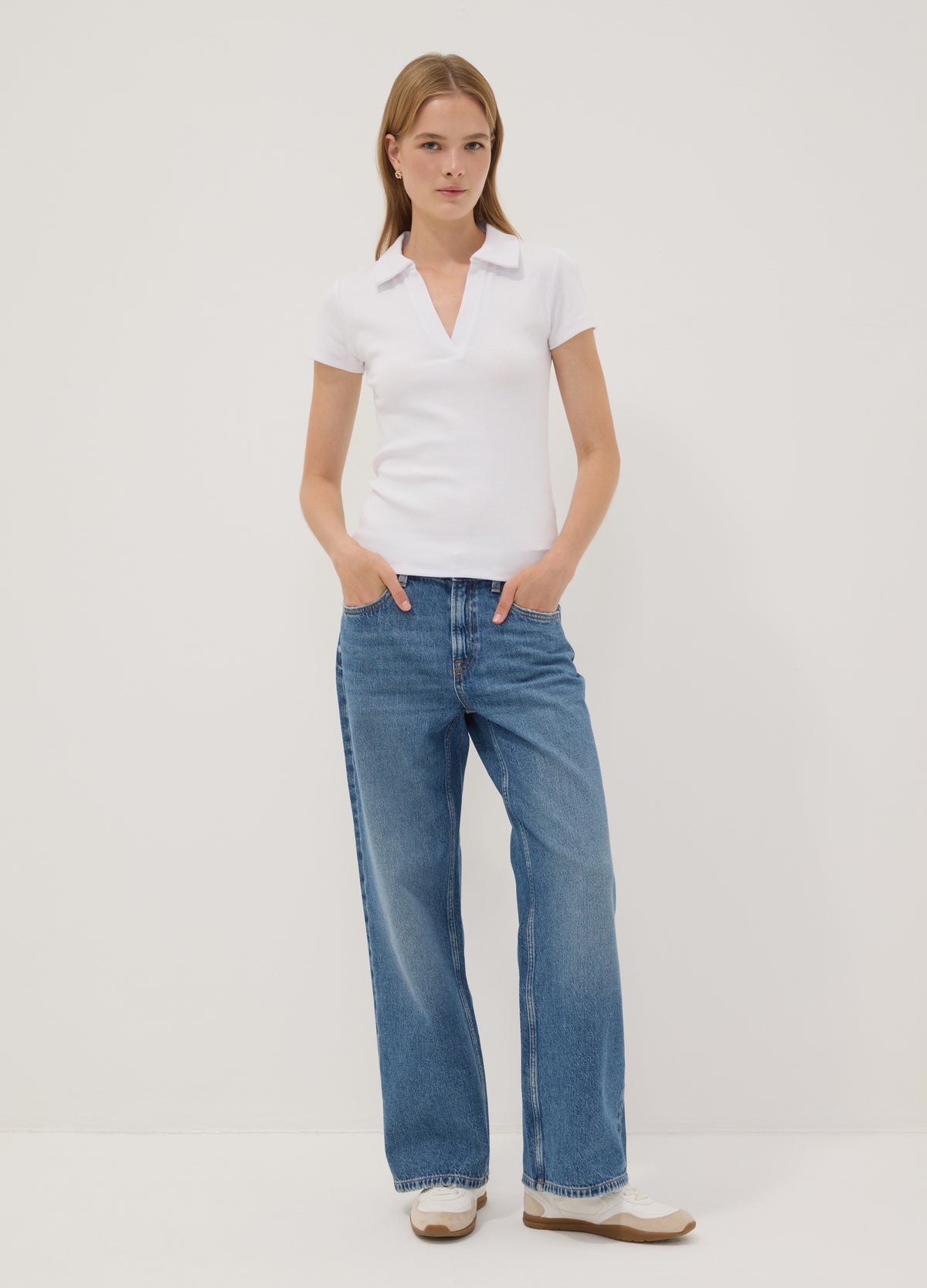 OVS Blue Denim Pure Cotton Straight-Fit Jeans