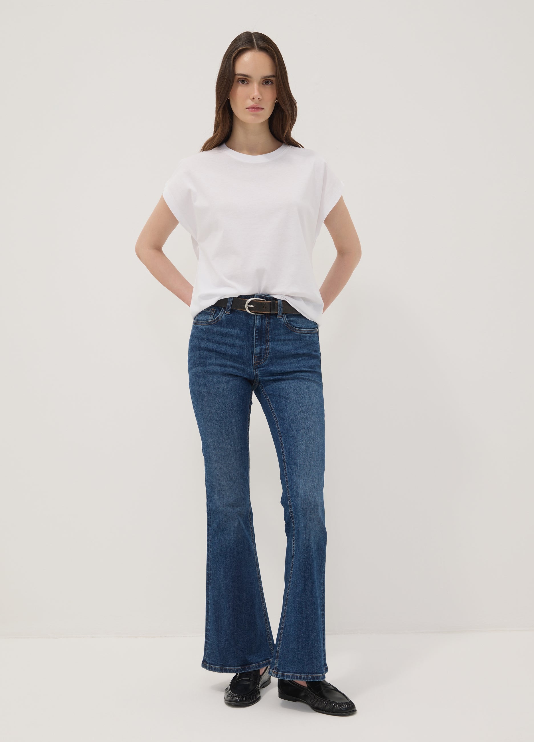 OVS White Pure Cotton Short-Sleeve T-Shirt, Regular Fit