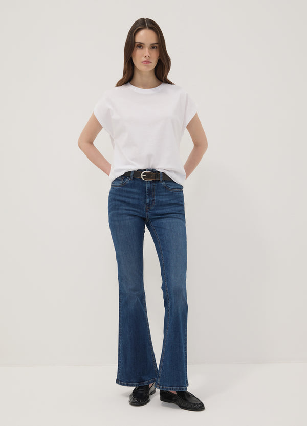 OVS White Pure Cotton Short-Sleeve T-Shirt, Regular Fit