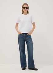 OVS White Relaxed-Fit Pure Cotton Short-Sleeve T-Shirt