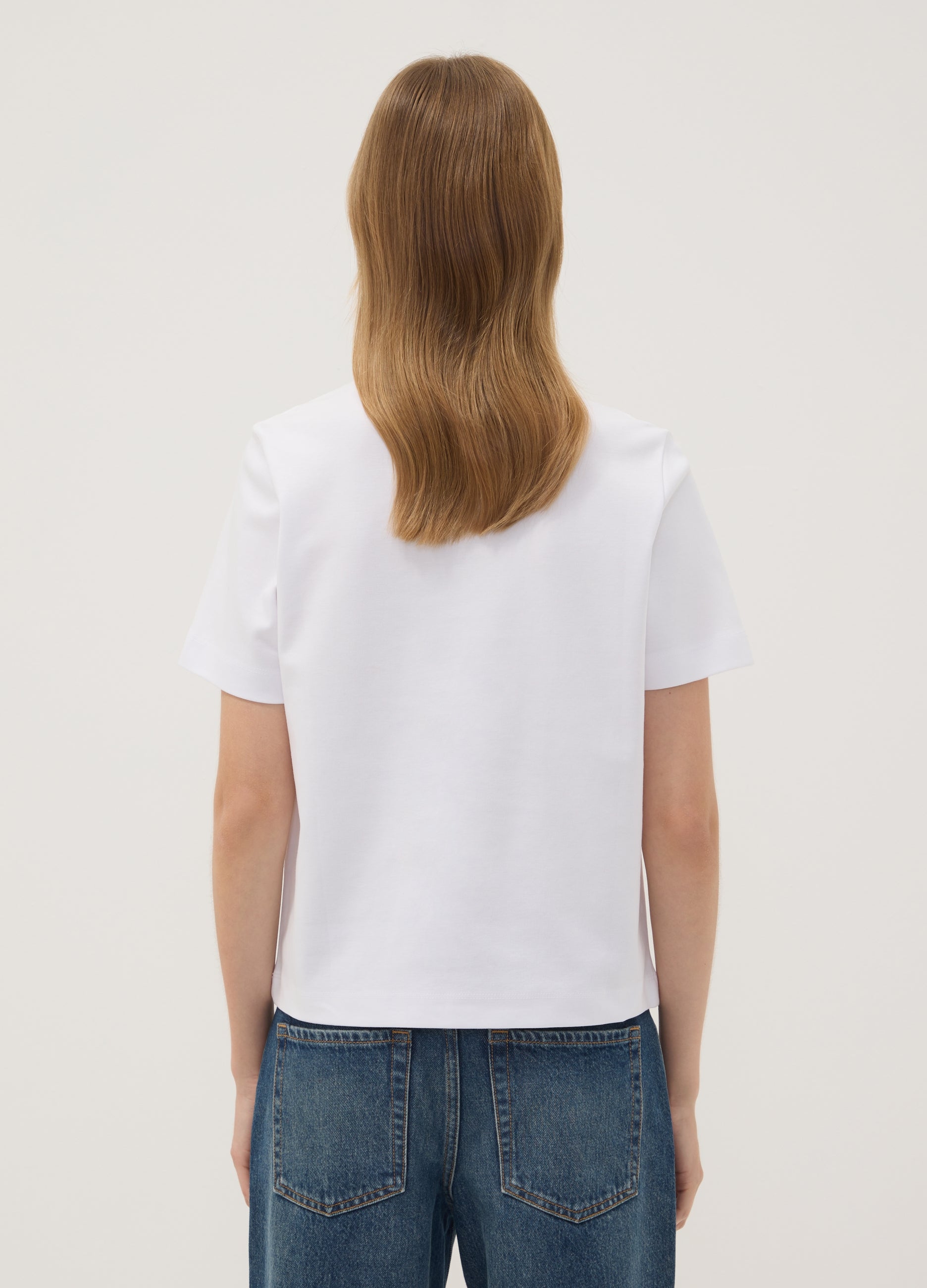 OVS White Relaxed-Fit Pure Cotton Short-Sleeve T-Shirt