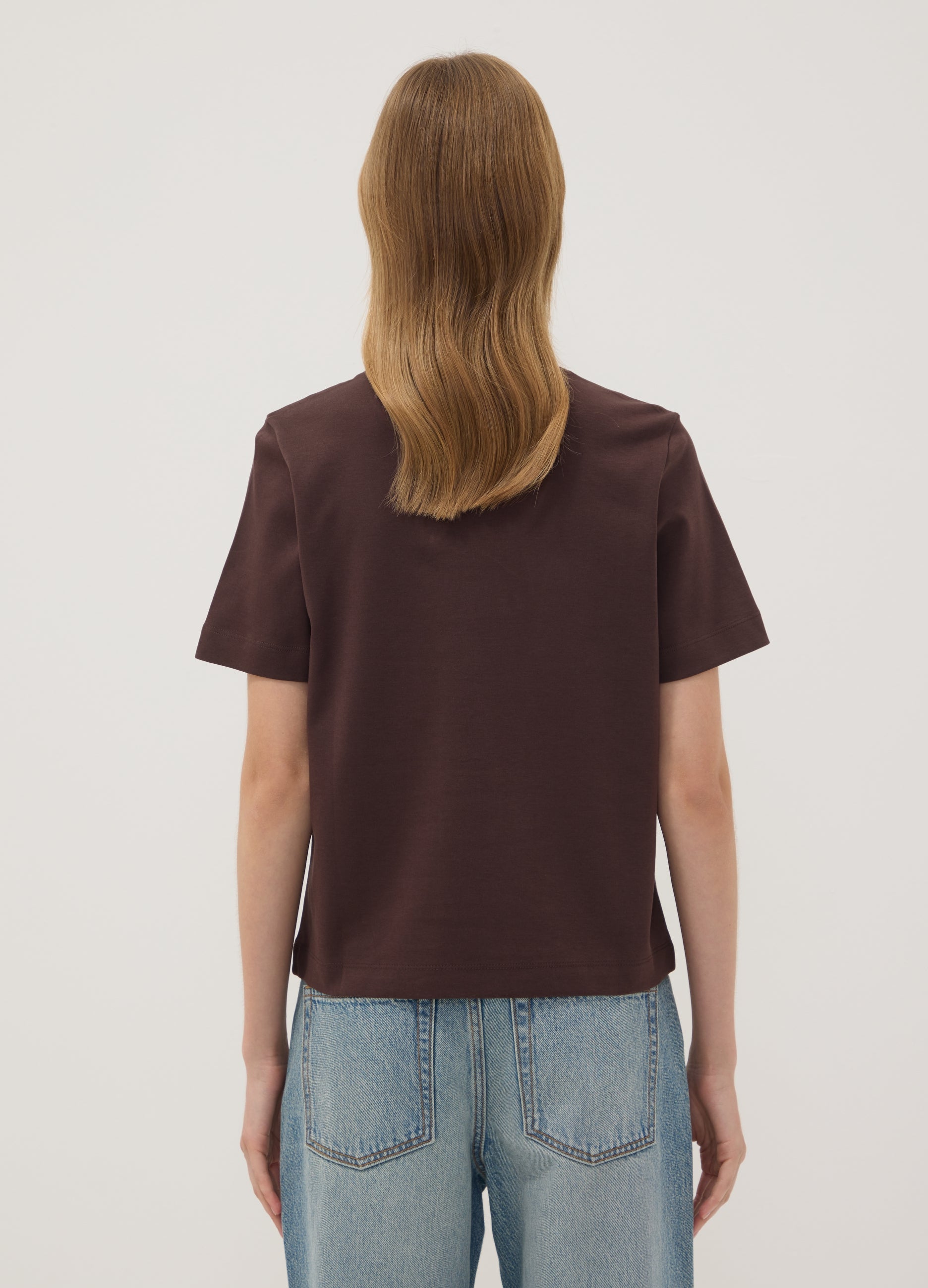 OVS Brown Relaxed-Fit Pure Cotton Short-Sleeve T-Shirt