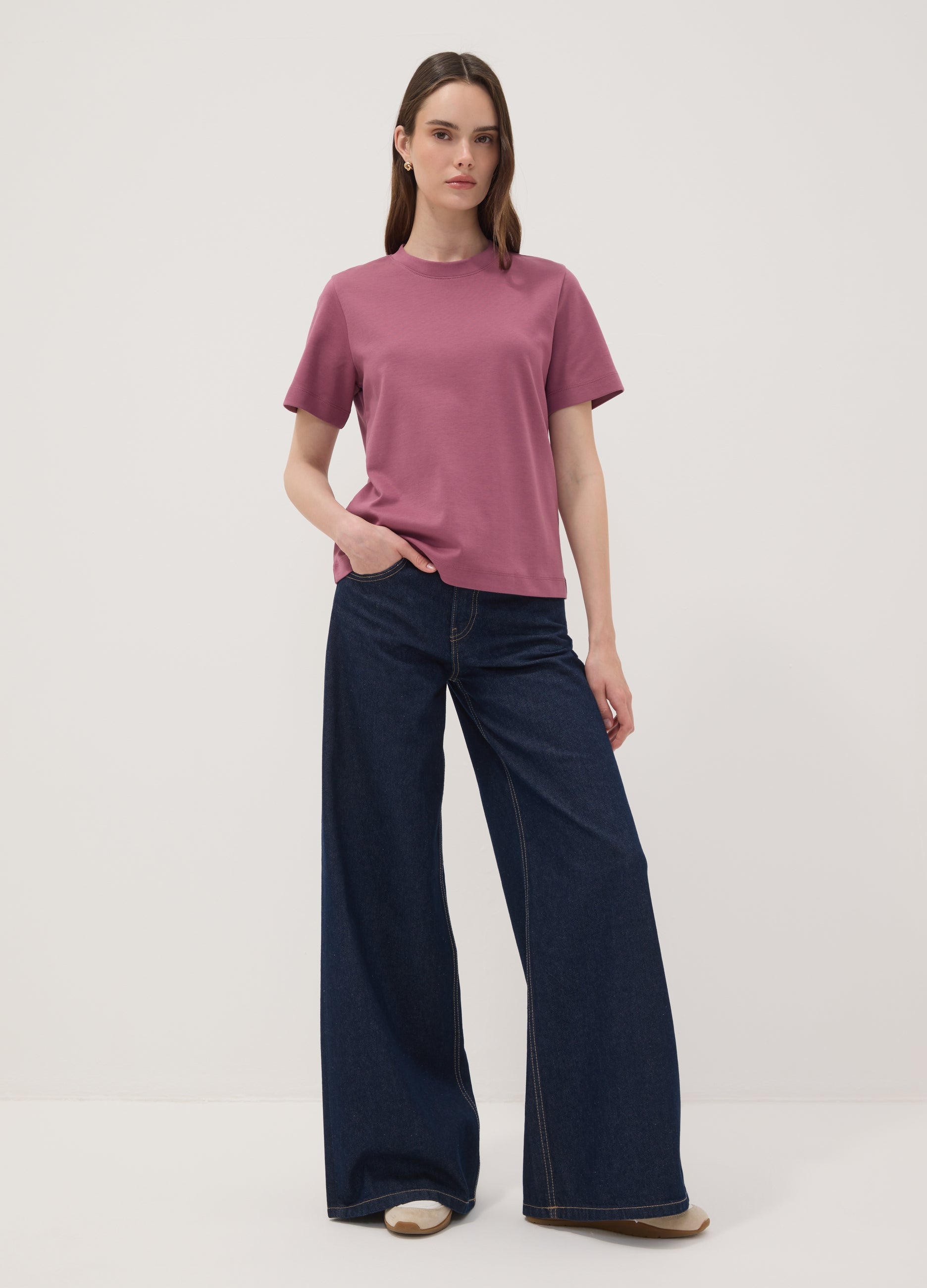 OVS Pink Relaxed-Fit Pure Cotton Short-Sleeve T-Shirt