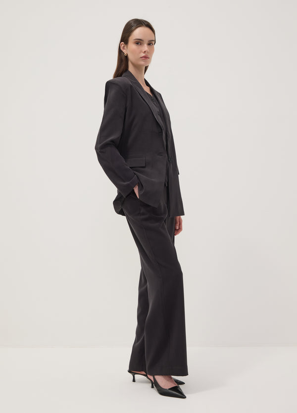 OVS Black Regular-Fit Viscose-Blend Blazer