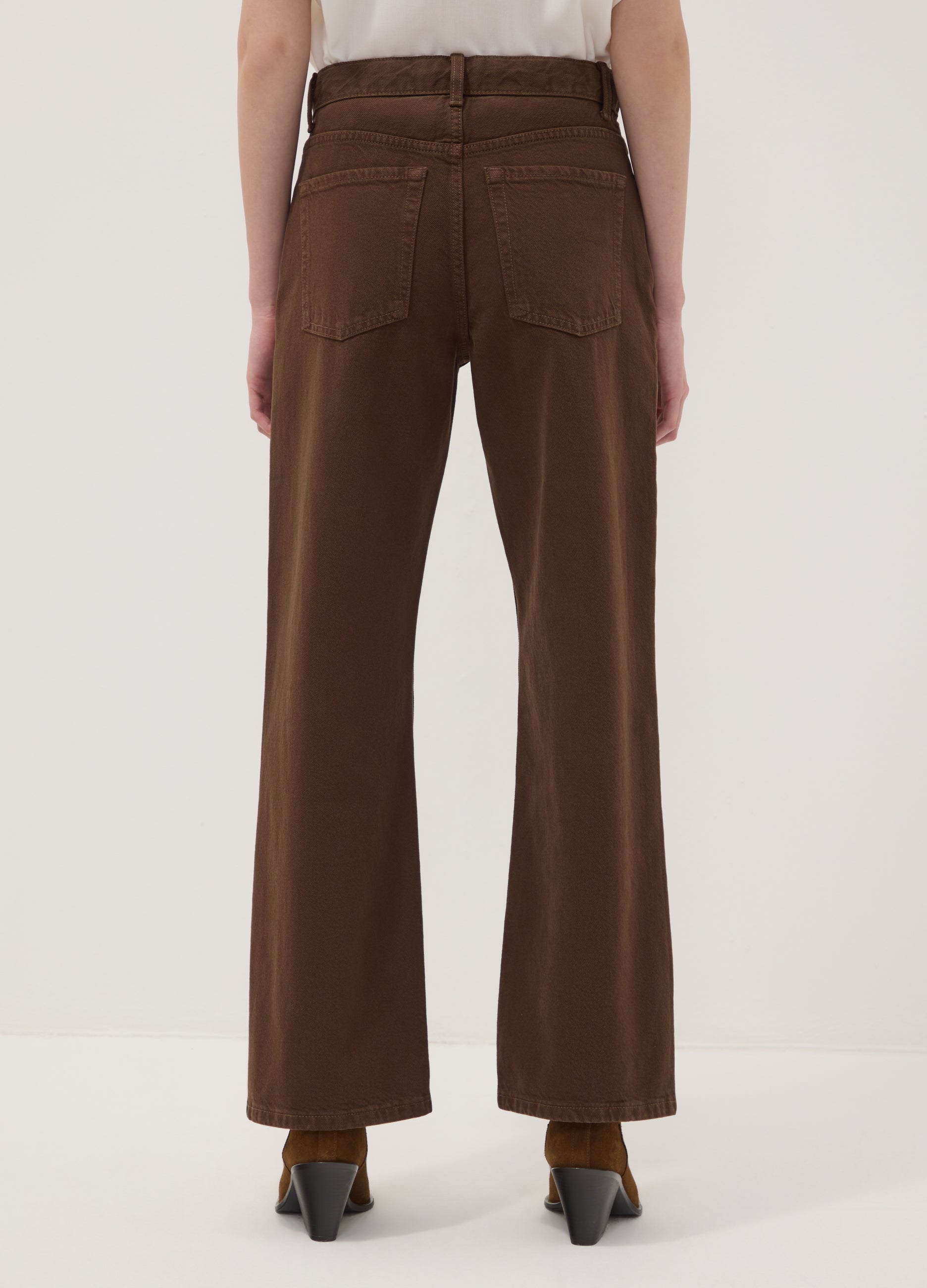 OVS Brown Straight-Fit Pure Cotton Jeans