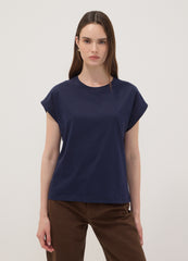 OVS Blue Pure Cotton Short-Sleeve Regular Fit T-Shirt