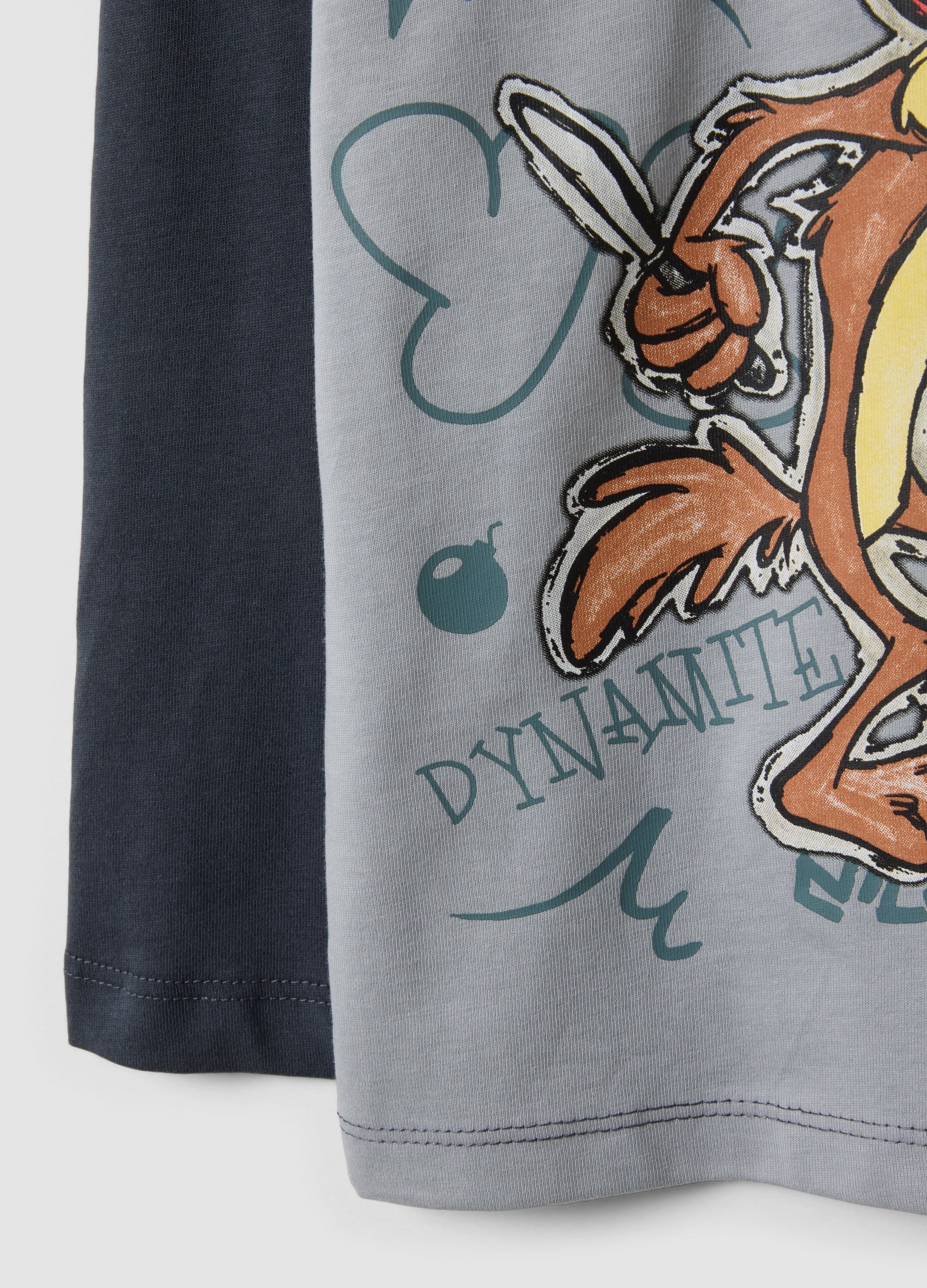 OVS Grey Pure Cotton Looney Tunes Print T-Shirt For Boys