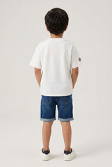 OVS White Oversized Pure Cotton T-Shirt With Skate Print For Boys