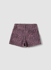 OVS Pink Animal-Print Slim-Fit Pure Cotton Shorts For Girls