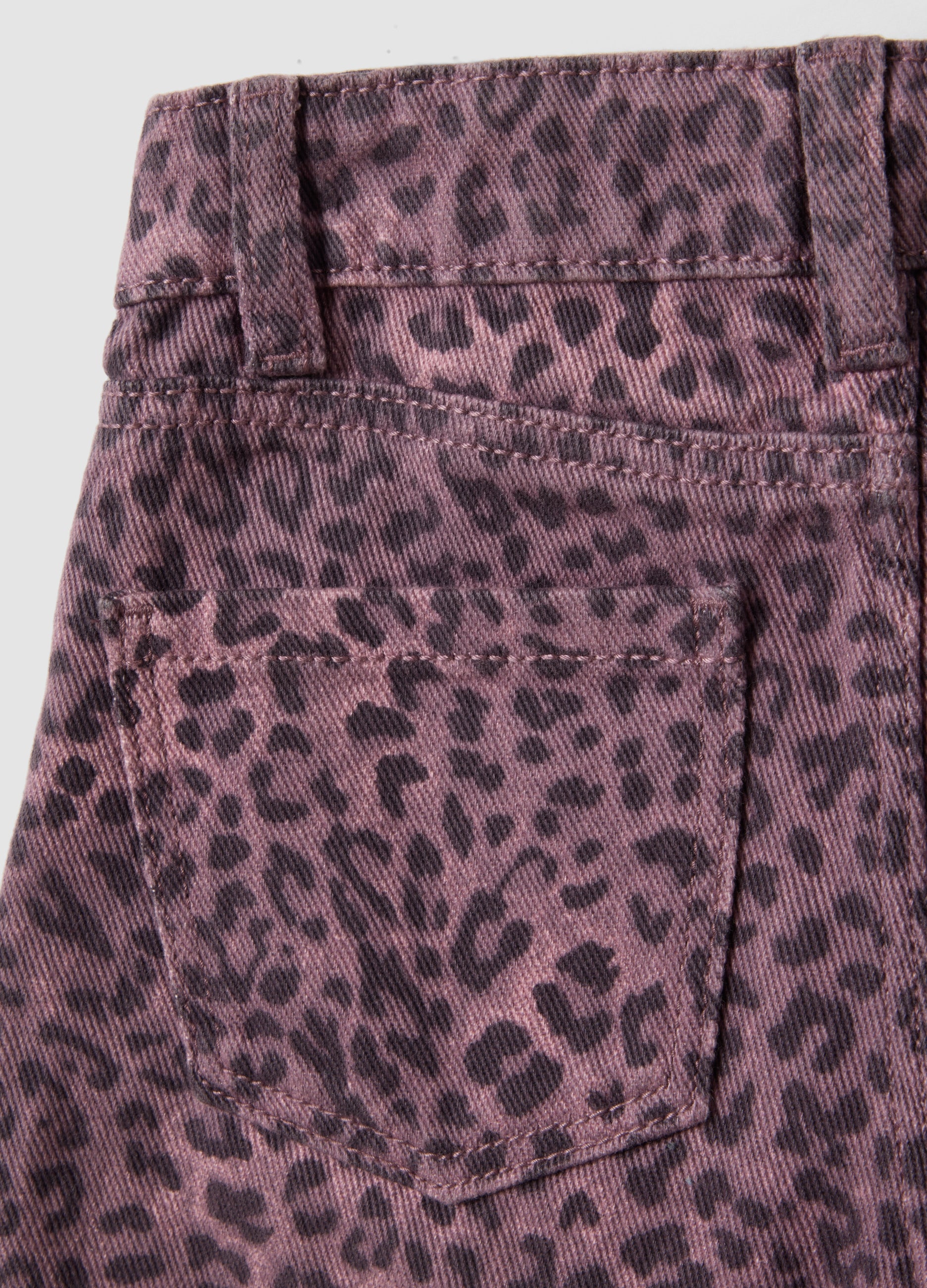 OVS Pink Animal-Print Slim-Fit Pure Cotton Shorts For Girls