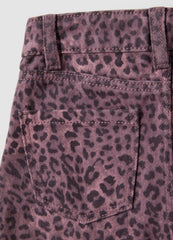 OVS Pink Animal-Print Slim-Fit Pure Cotton Shorts For Girls