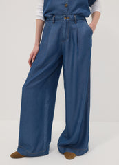 OVS Blue Wide-Leg Jeans In Pure Lyocell