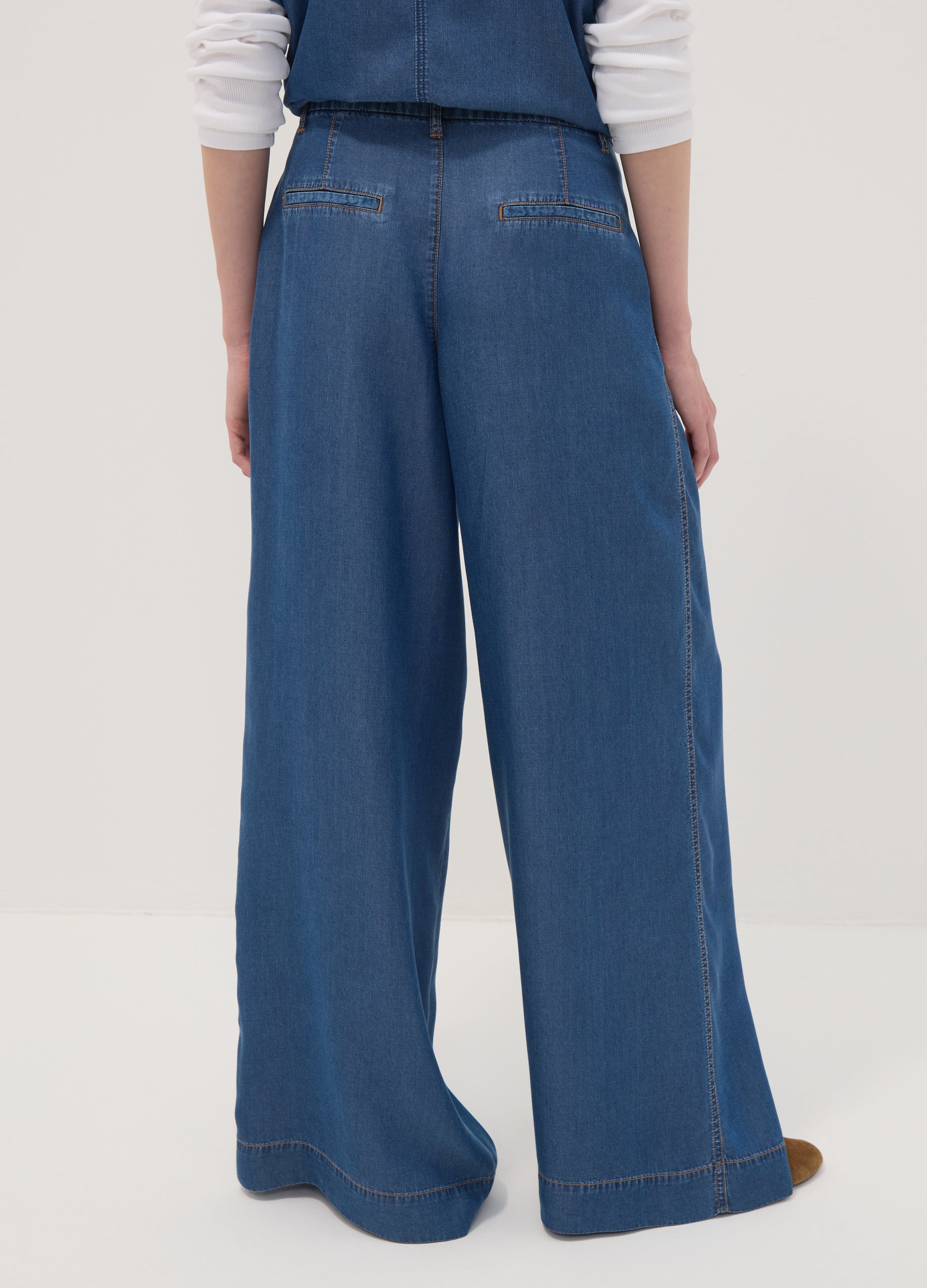 OVS Blue Wide-Leg Jeans In Pure Lyocell