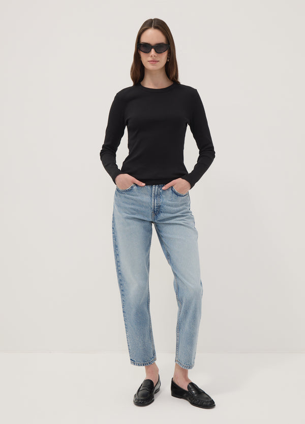 OVS Black Long-Sleeve Pure Cotton T-Shirt