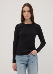OVS Black Long-Sleeve Pure Cotton T-Shirt
