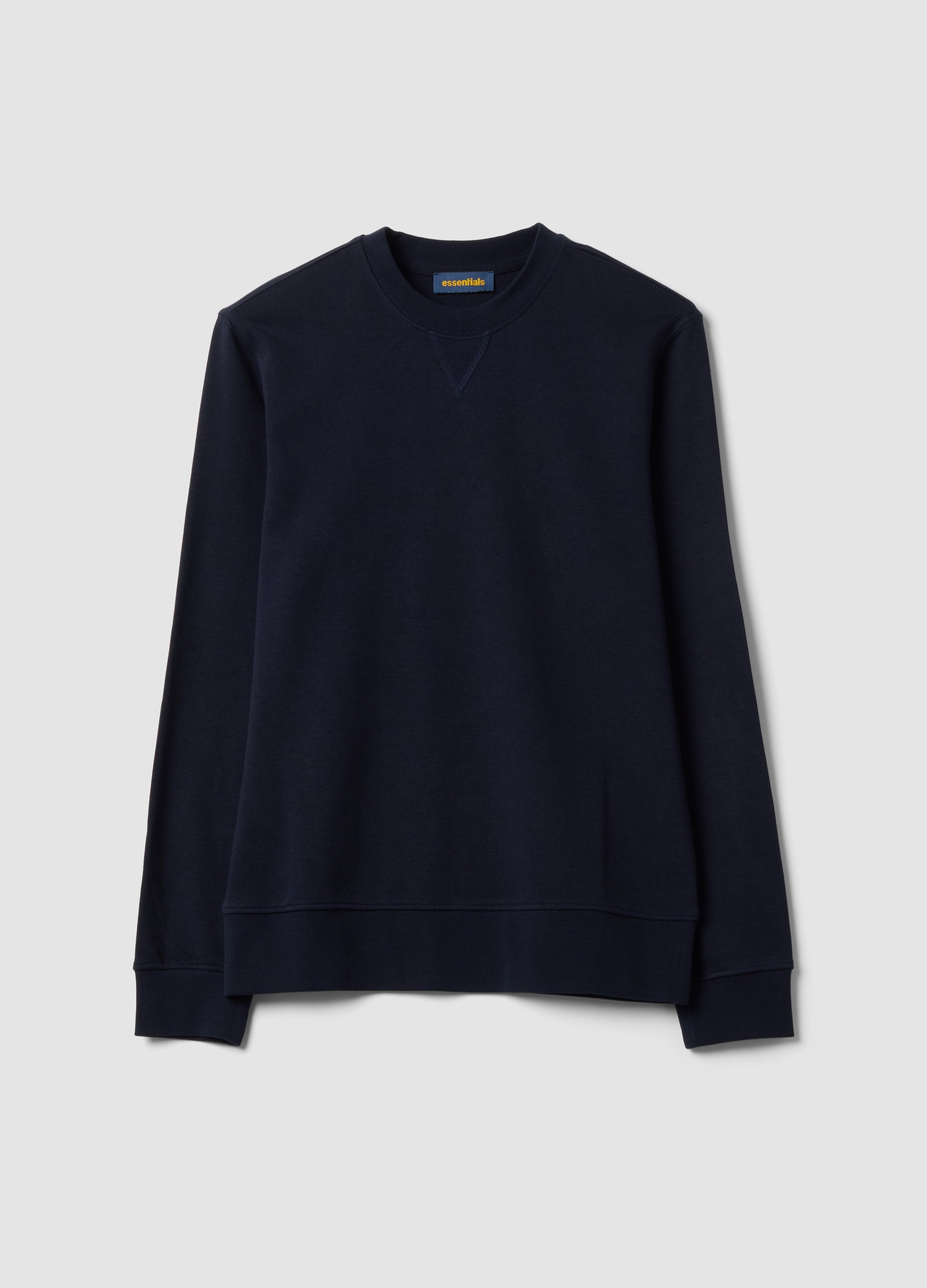 OVS Blue crew-neck sweatshirt in cotton blend, regular fit