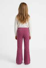 OVS Girls’ Purple Flared Stretch-Cotton Trousers With Star Print