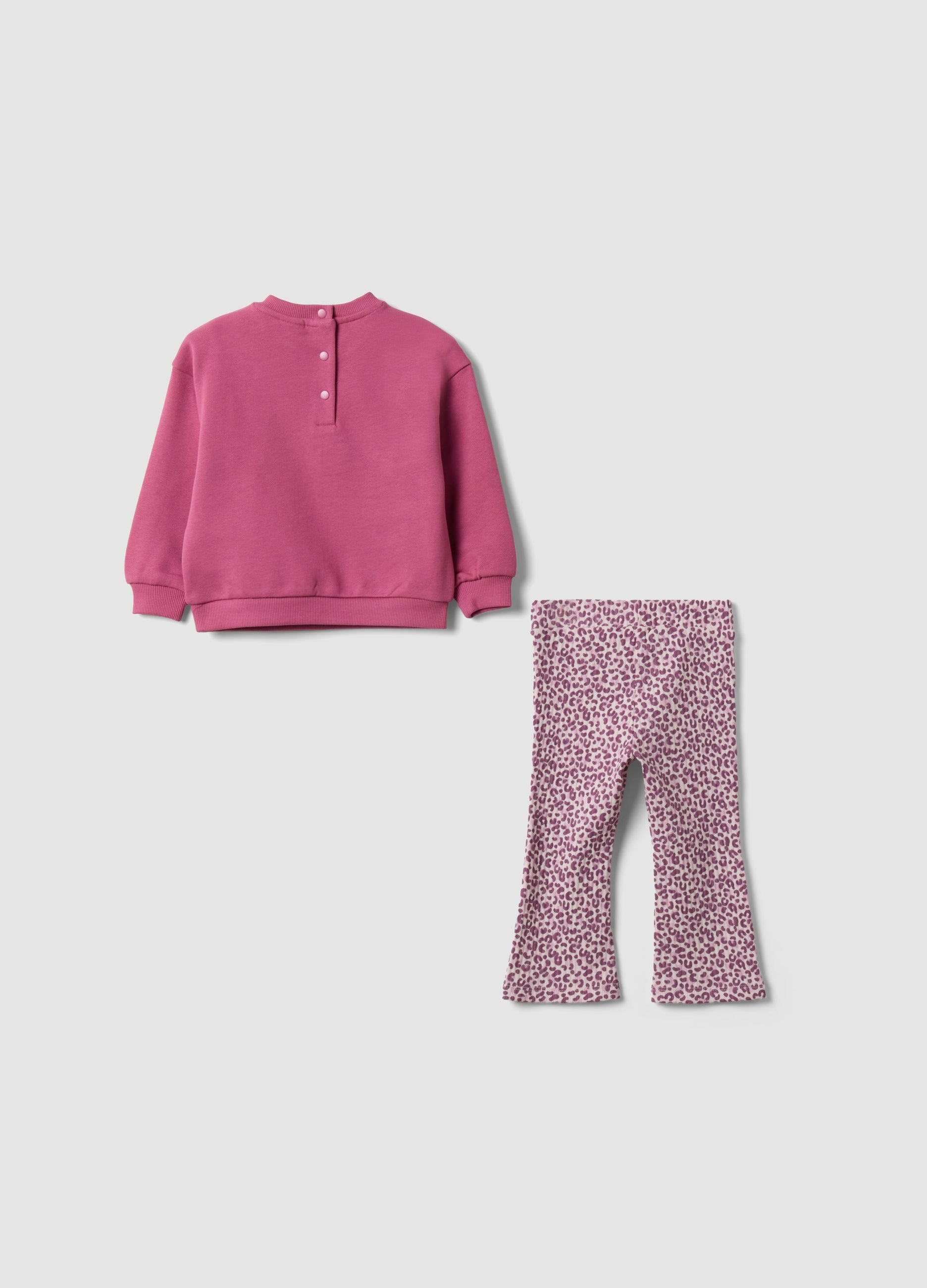 OVS Pink pure cotton sweatshirt and leggings set