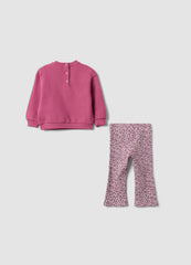 OVS Pink pure cotton sweatshirt and leggings set