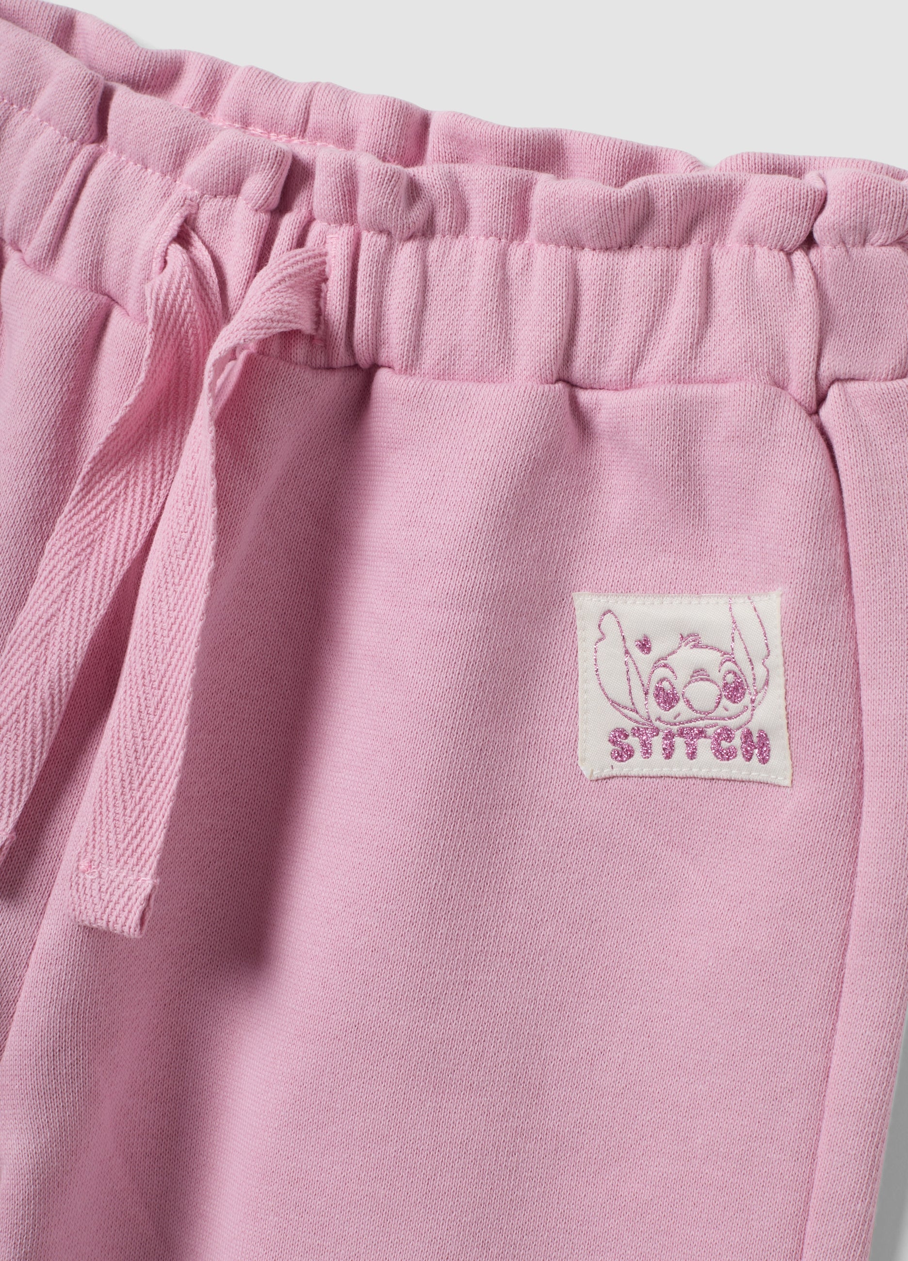 OVS Pink Pure Cotton Tracksuit With Lilo & Stitch Embroidery For Girls