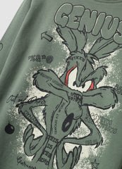 OVS Boys’ Green Pure Cotton Long-Sleeve Looney Tunes Print T-Shirt