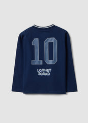 OVS Blue Long-Sleeve Pure Cotton Looney Tunes Print T-Shirt For Boys