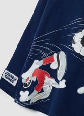 OVS Blue Long-Sleeve Pure Cotton Looney Tunes Print T-Shirt For Boys