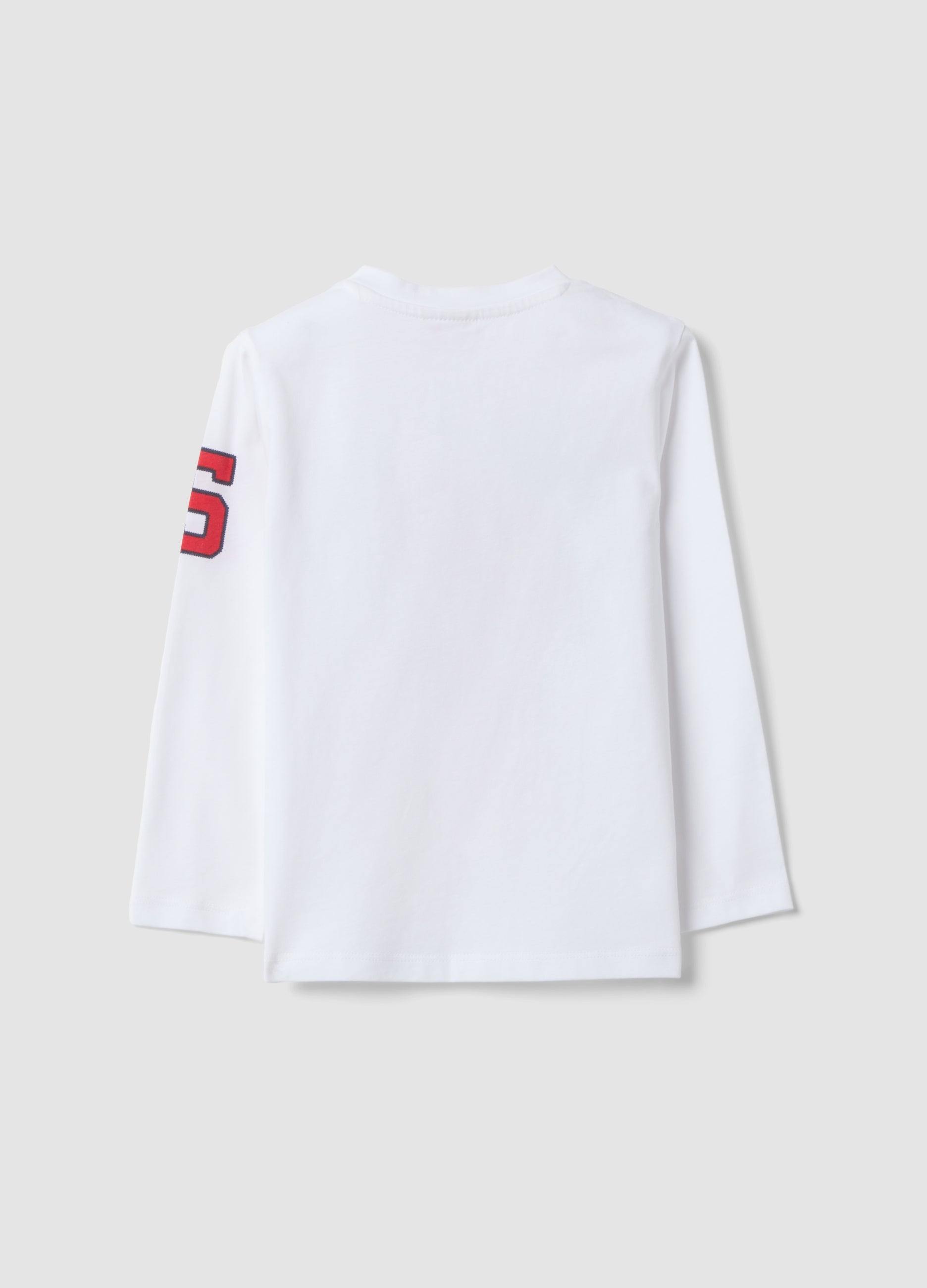 OVS White Long-Sleeve Pure Cotton T-Shirt With Spidey Print For Boys