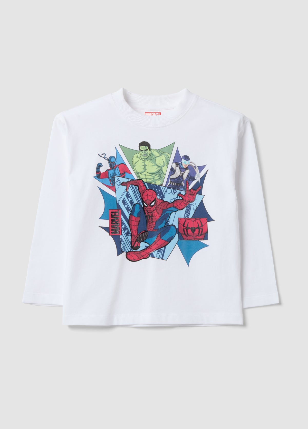 OVS White Oversized Pure Cotton Spider-Man Print T-Shirt For Boys