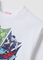 OVS White Oversized Pure Cotton Spider-Man Print T-Shirt For Boys