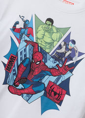 OVS White Oversized Pure Cotton Spider-Man Print T-Shirt For Boys