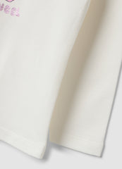 OVS White Long-Sleeve Stretch-Cotton T-Shirt With Lilo & Stitch Print