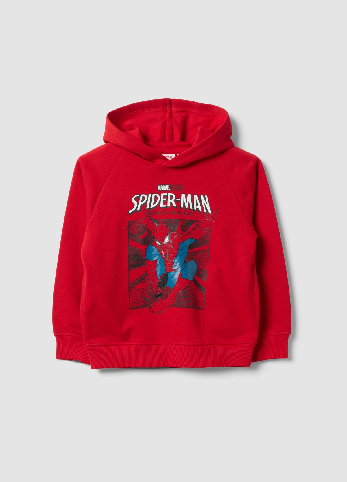 OVS Red Oversized Cotton-Blend Hoodie With Spider-Man Print For Boys