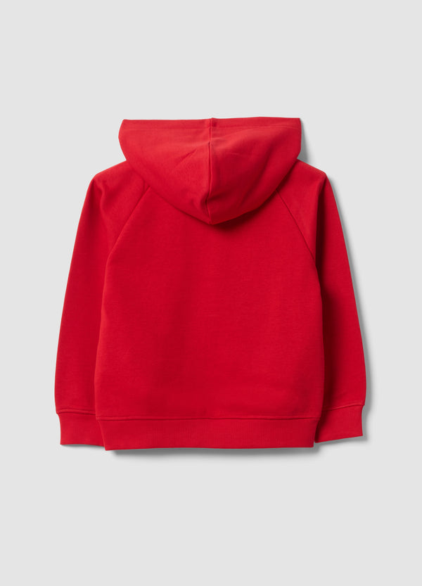 OVS Red Oversized Cotton-Blend Hoodie With Spider-Man Print For Boys