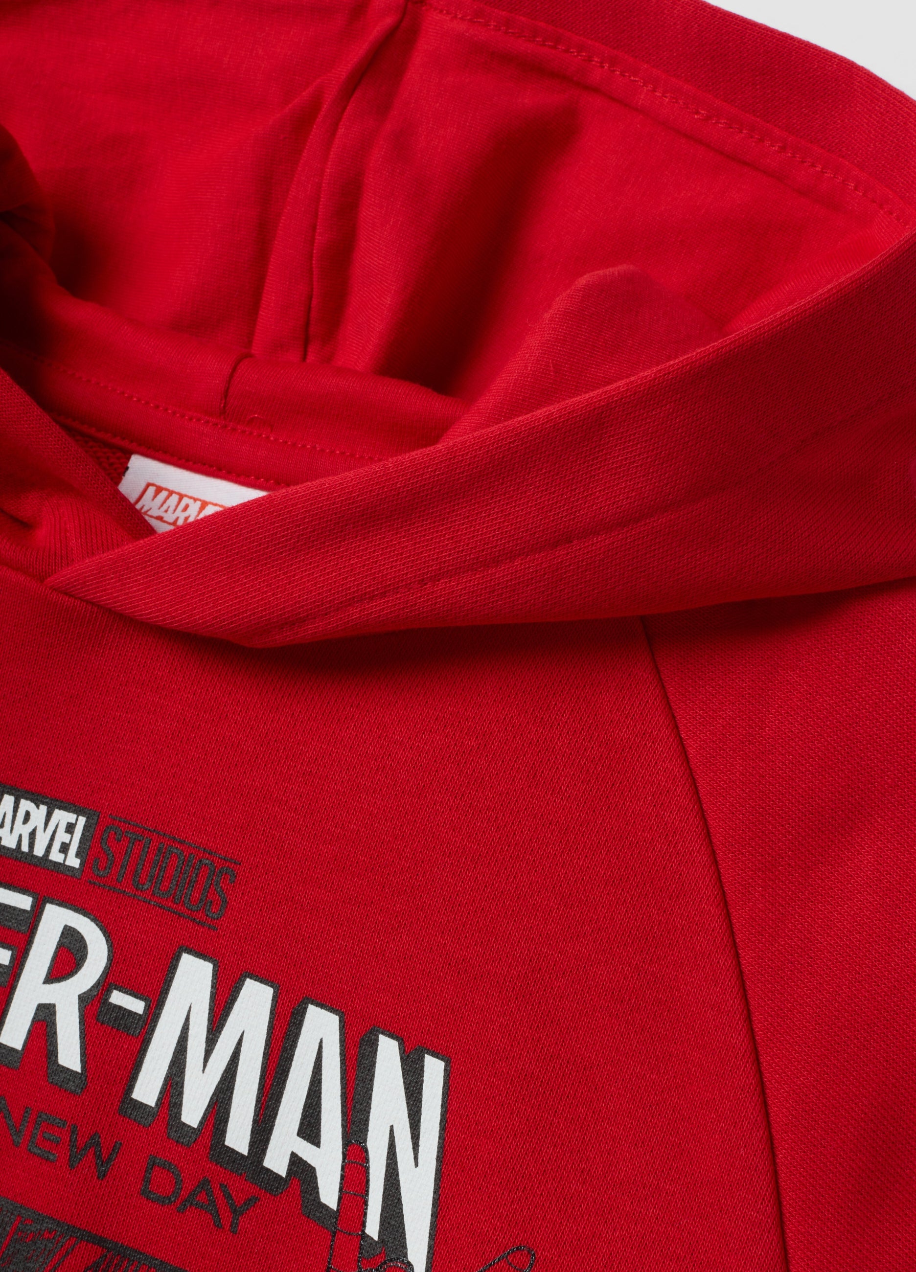 OVS Red Oversized Cotton-Blend Hoodie With Spider-Man Print For Boys