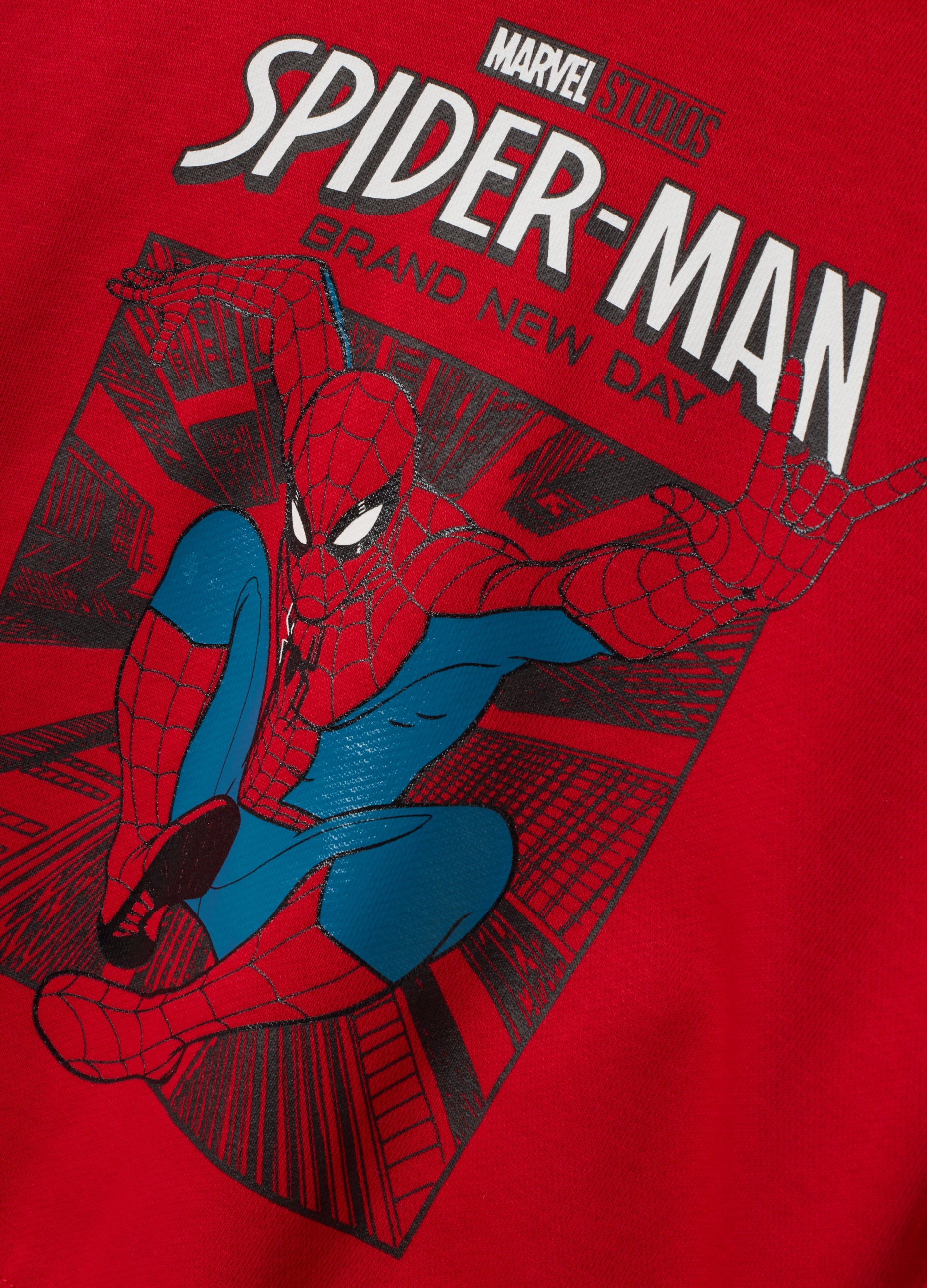 OVS Red Oversized Cotton-Blend Hoodie With Spider-Man Print For Boys