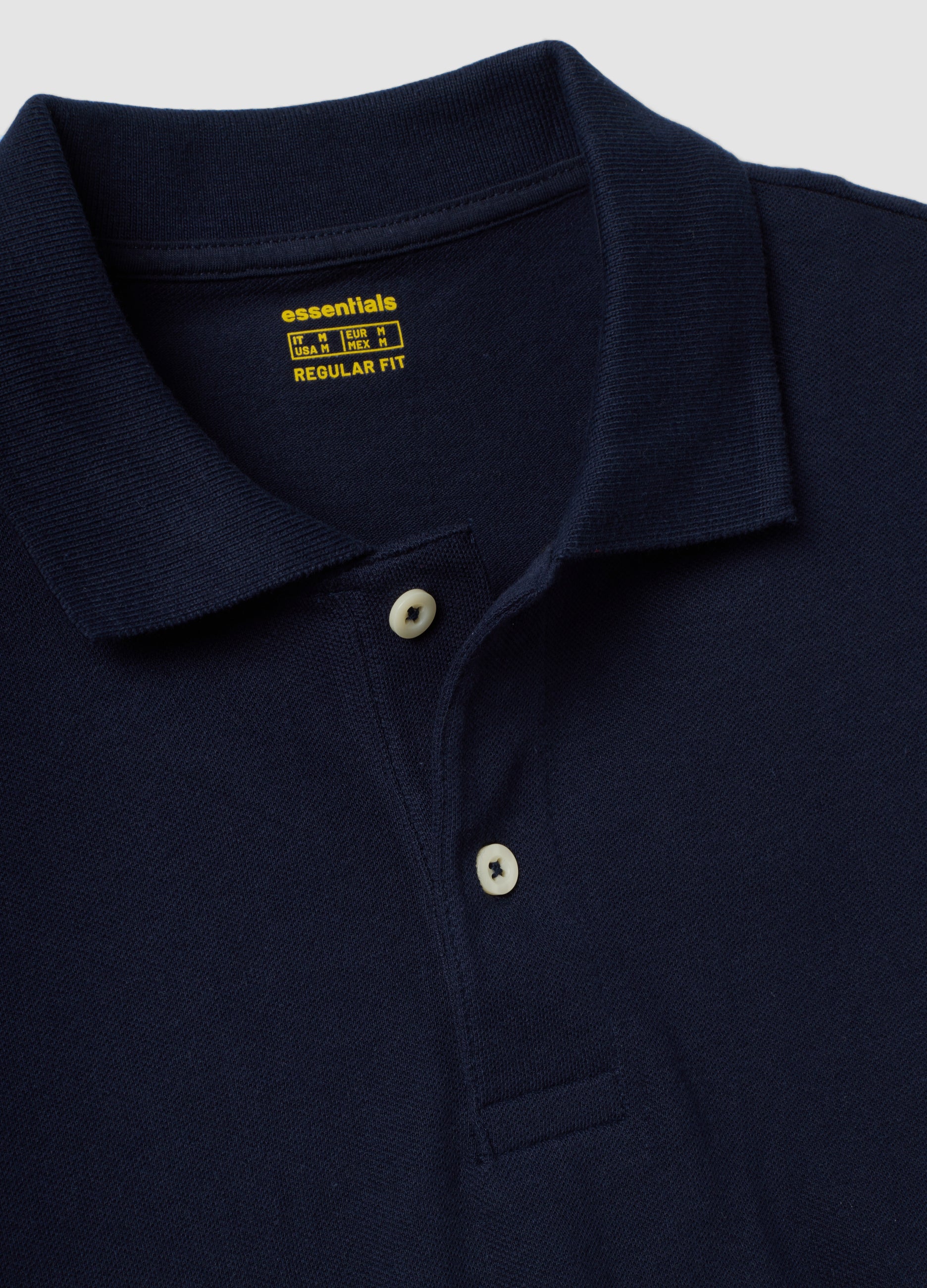 OVS Blue Pure Cotton Piquã© Polo Shirt With Classic Collar, Regular Fit