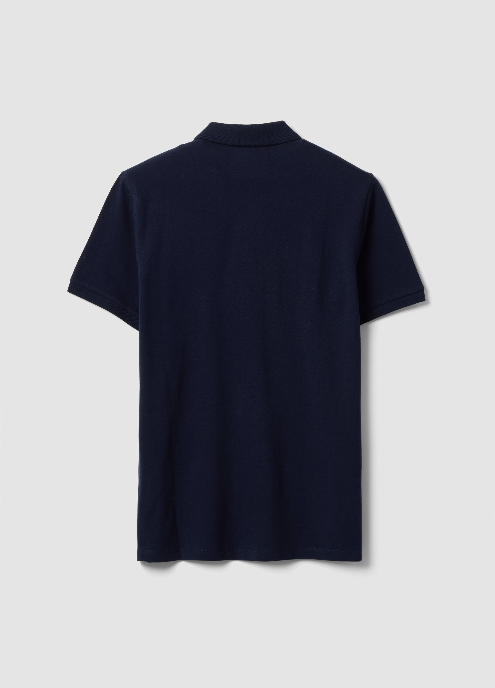 OVS Blue Pure Cotton Piquã© Polo Shirt With Classic Collar, Regular Fit