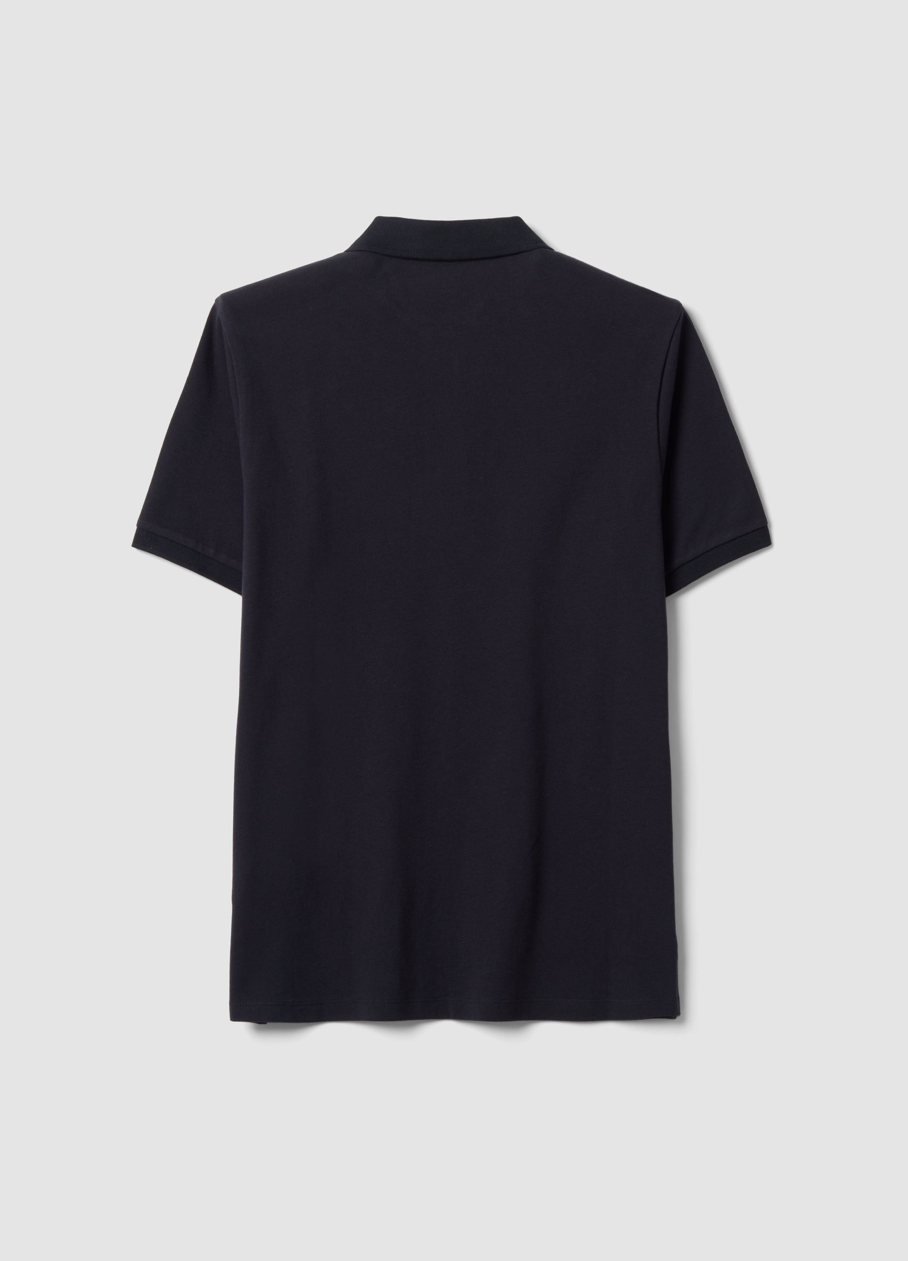 OVS Black Pure Cotton Piquã© Polo With Classic Collar, Regular Fit