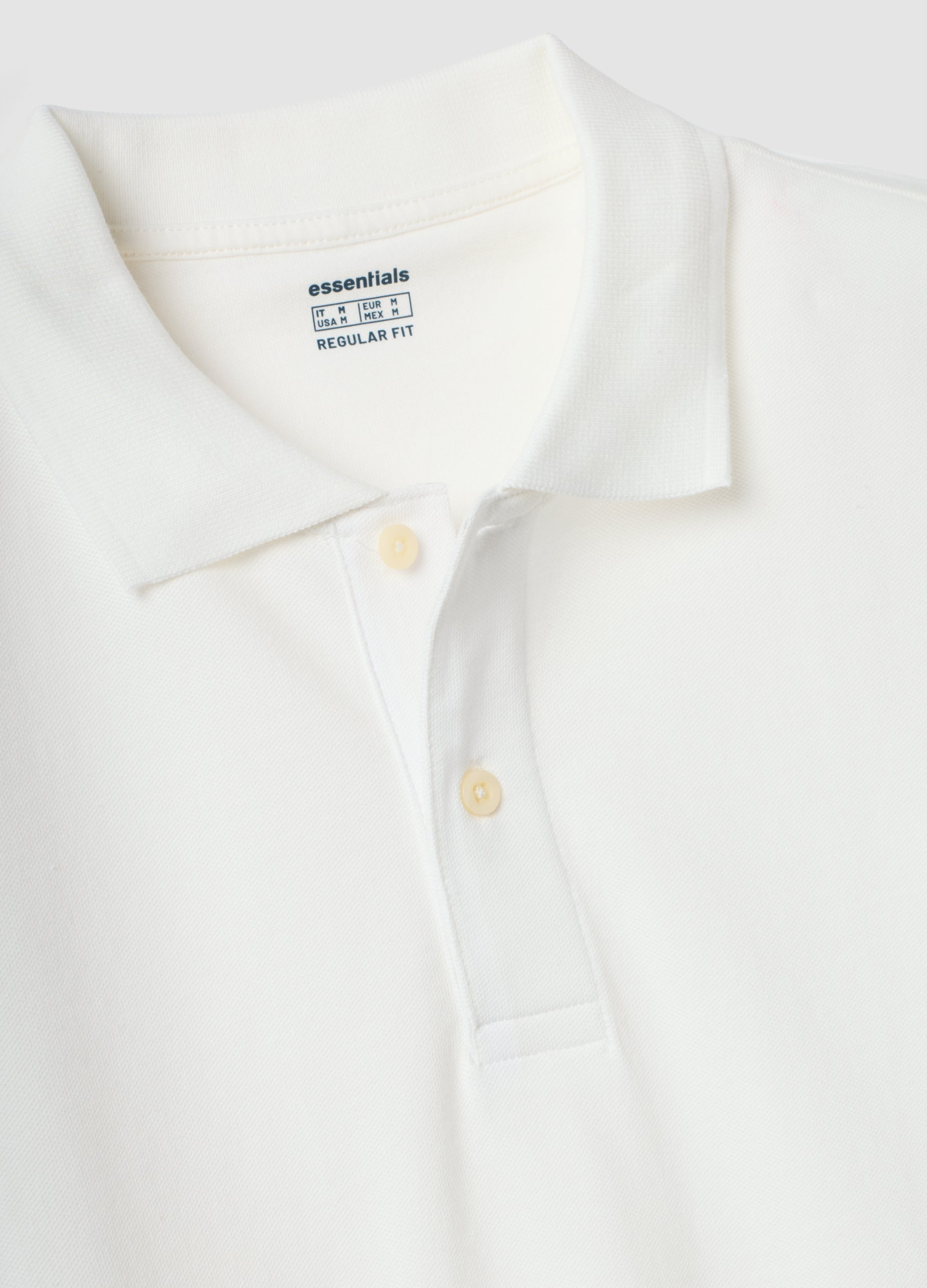 OVS White Pure Cotton Piquã© Polo Shirt With Classic Collar, Regular Fit