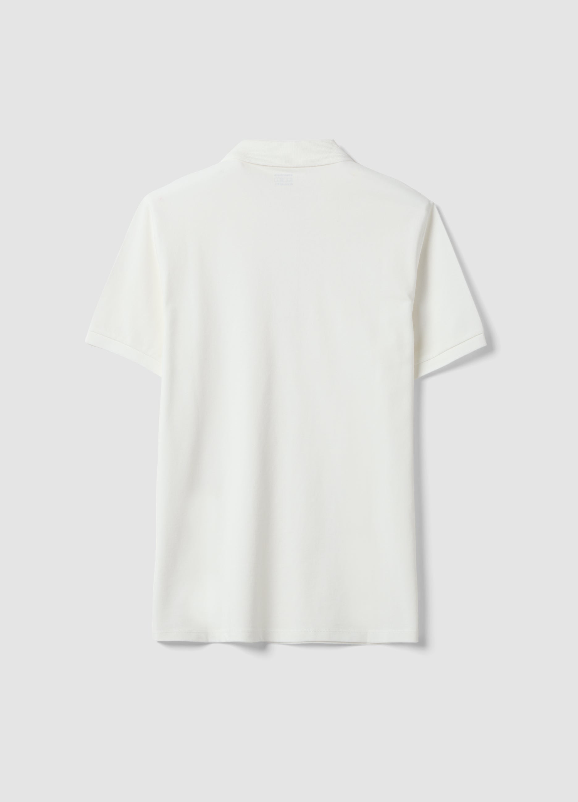 OVS White Pure Cotton Piquã© Polo Shirt With Classic Collar, Regular Fit