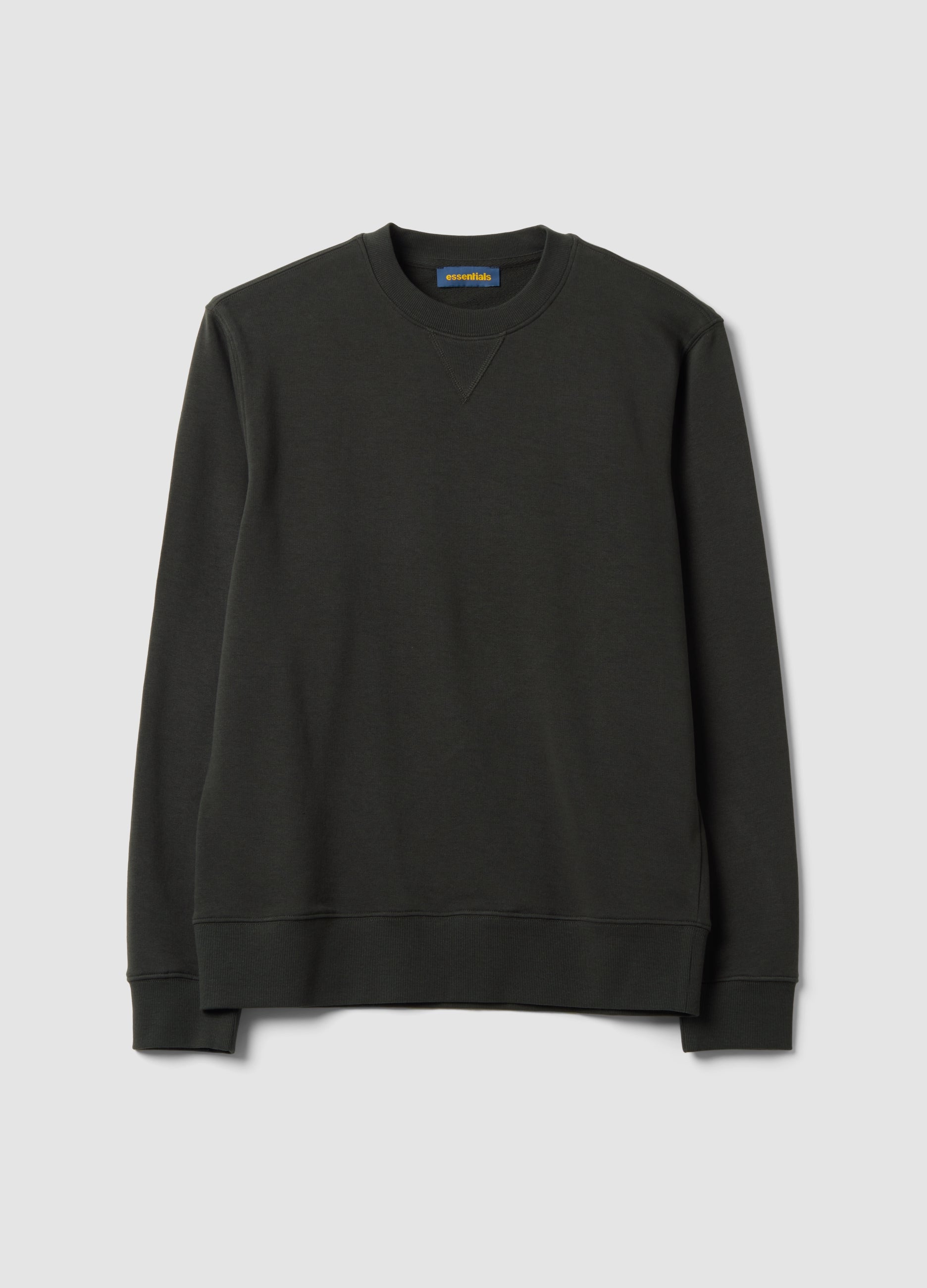 OVS Black crew-neck sweatshirt in cotton blend, regular fit