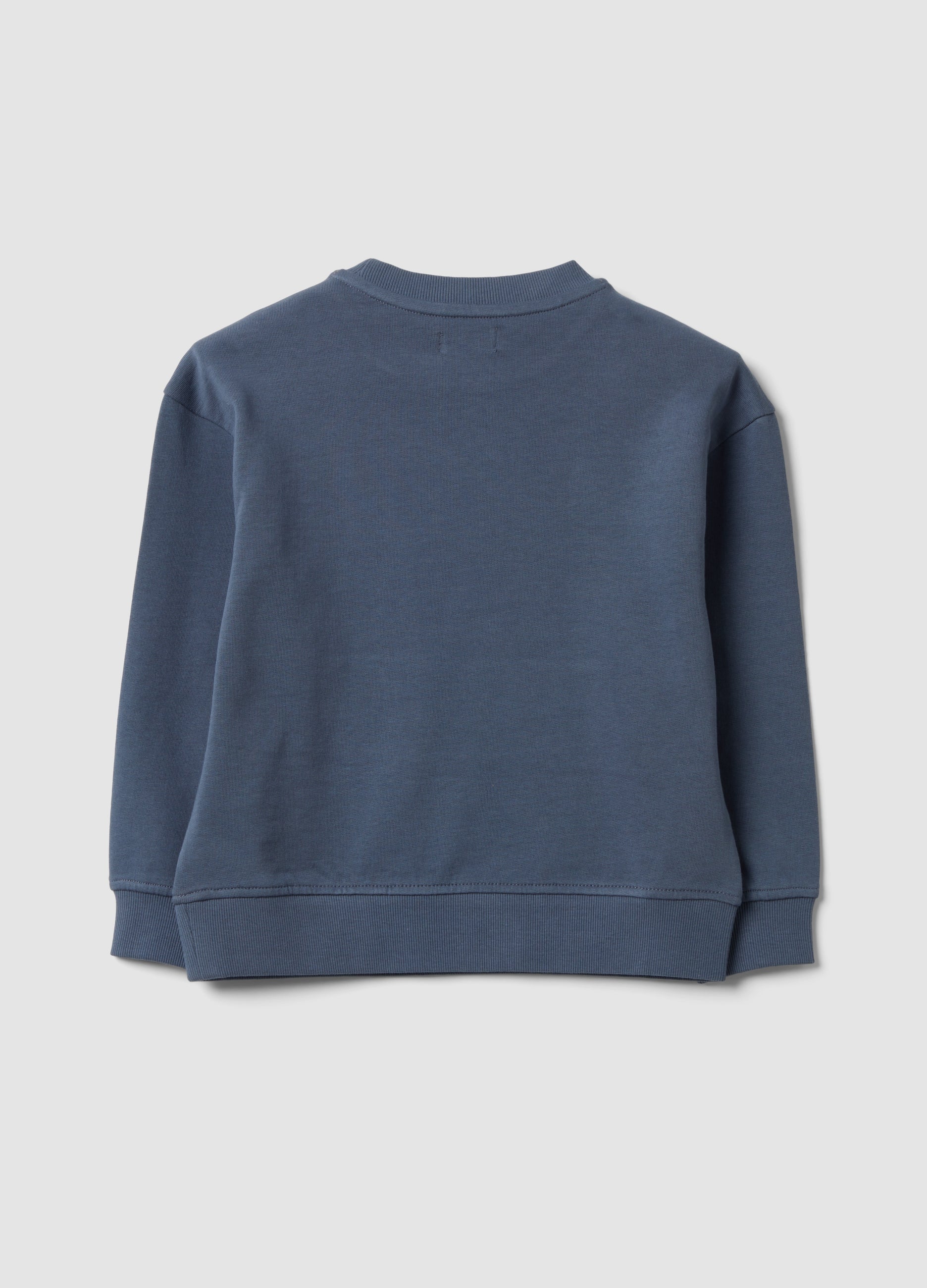 OVS Grey Oversized Pure Cotton Hoodie With Print And Kangaroo Pocket For Boys