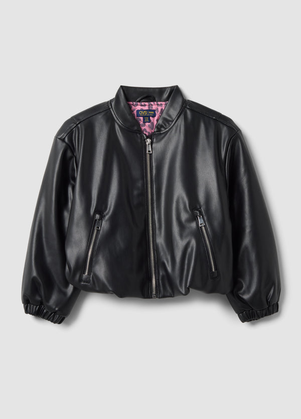 OVS Black Zip-Up Jacket, Regular Fit, For Girls