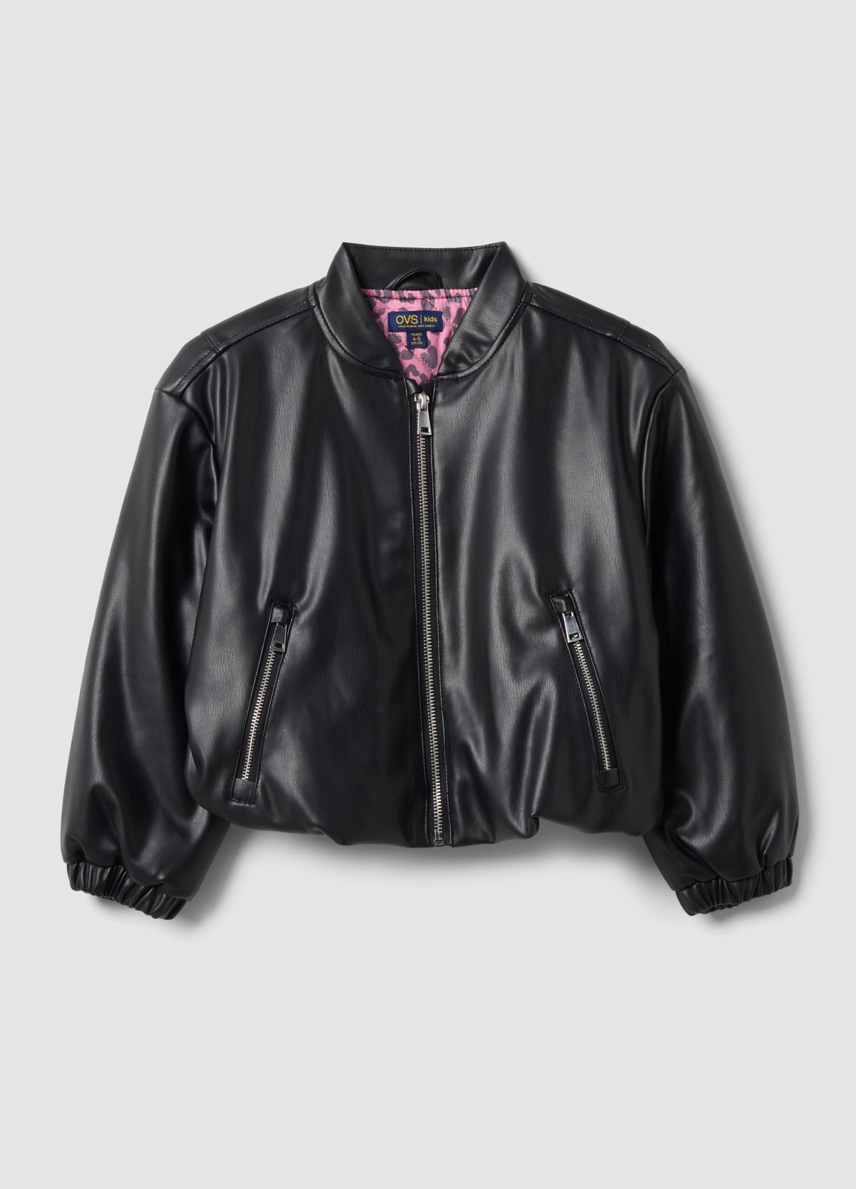 OVS Black Zip-Up Jacket, Regular Fit, For Girls