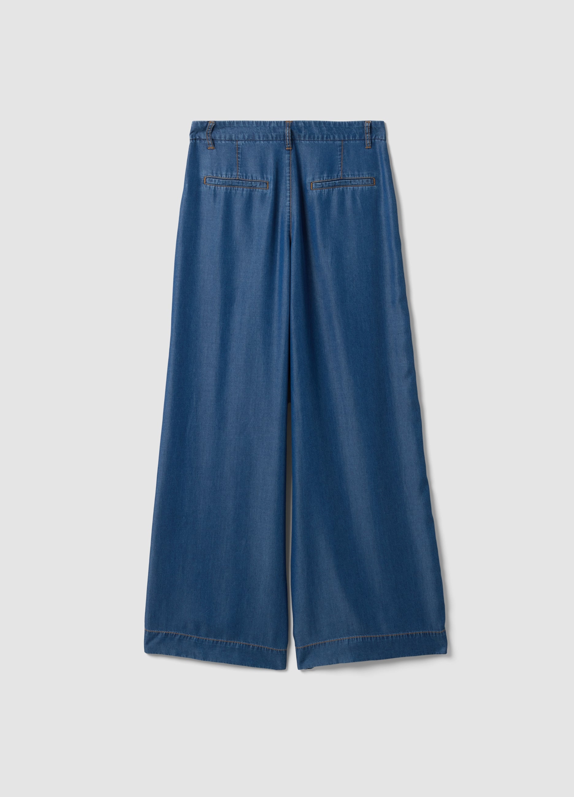 OVS Blue Wide-Leg Jeans In Pure Lyocell
