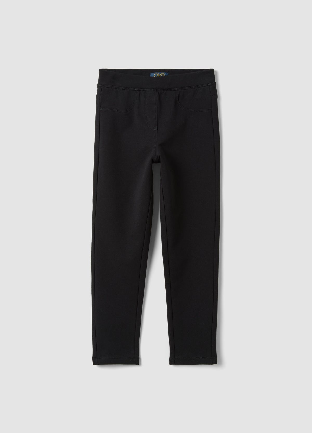 OVS Girls’ Black Slim-Fit Stretch Organic Cotton Treggings